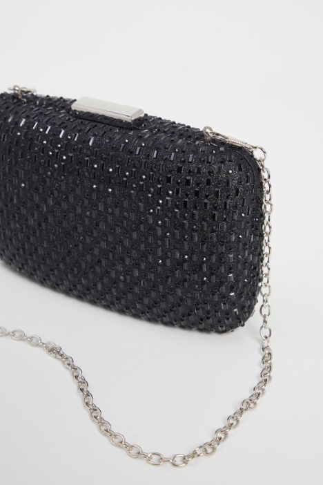 Clutch in raso con strass