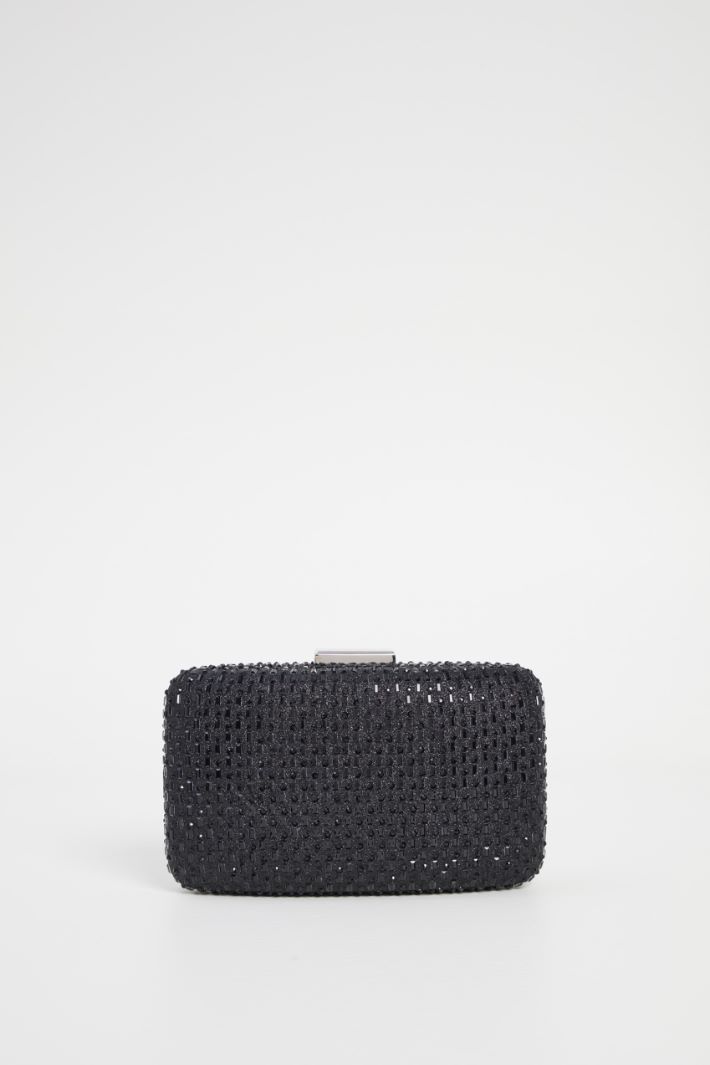Satin clutch with rhinestones Intrend