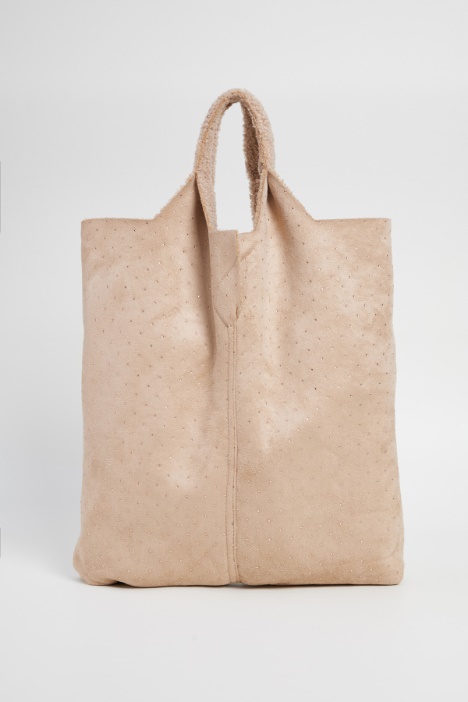 Bolsa shopper con efecto piel de oveja