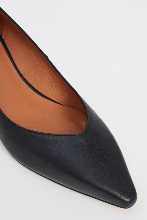 Décolleté con tacco metallizzato