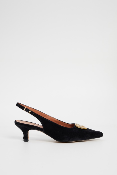 Velvet slingbacks Intrend