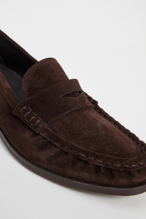 Mocassini in pelle effetto suede