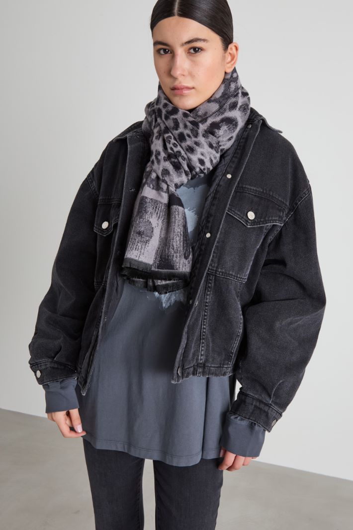 Jacquard flannel stole Intrend - 2
