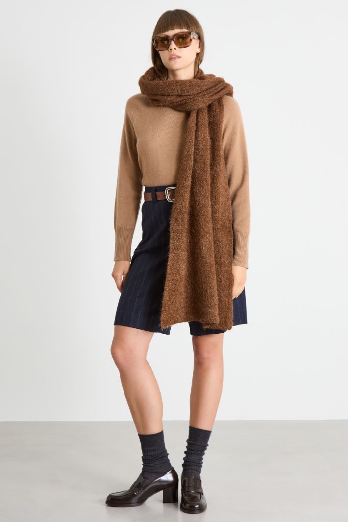 Fluffy knit scarf Intrend - 2