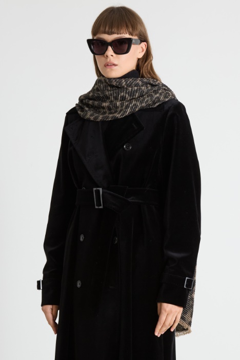 Estola de jacquard plisada