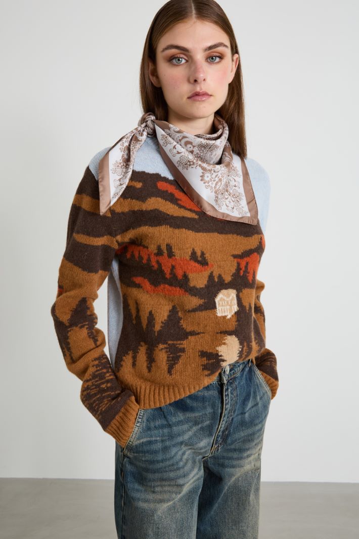 Foulard in seta a fantasia Intrend - 2