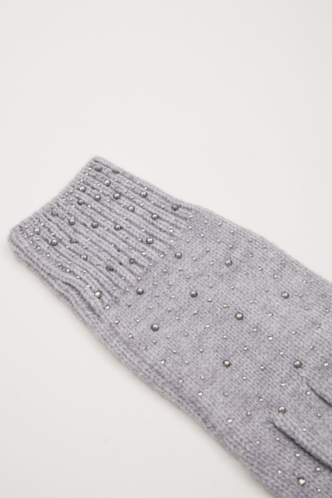 Guantes de punto con pedrería