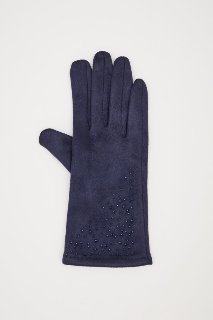 Jersey gloves with rhinestones Intrend - 2