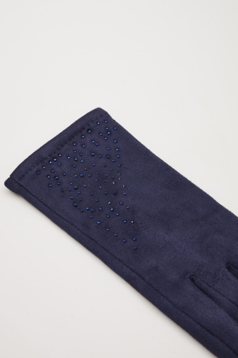 Guanti in jersey con strass