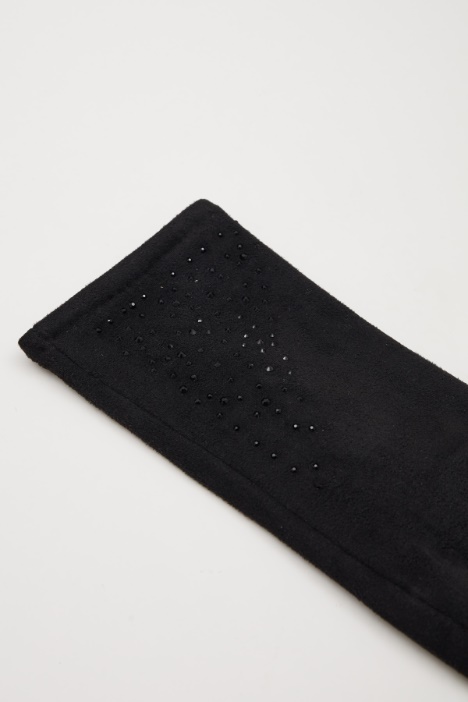 Guantes de punto con pedrería