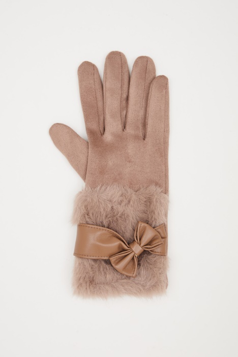 Guanti effetto suede