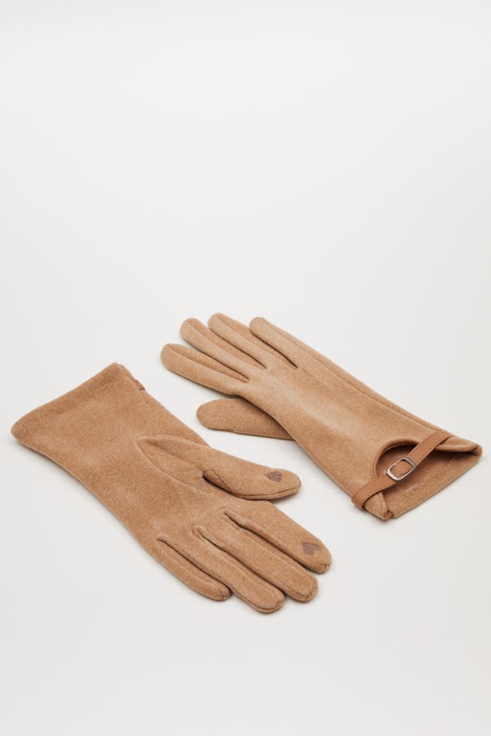 Jersey gloves with strap Intrend
