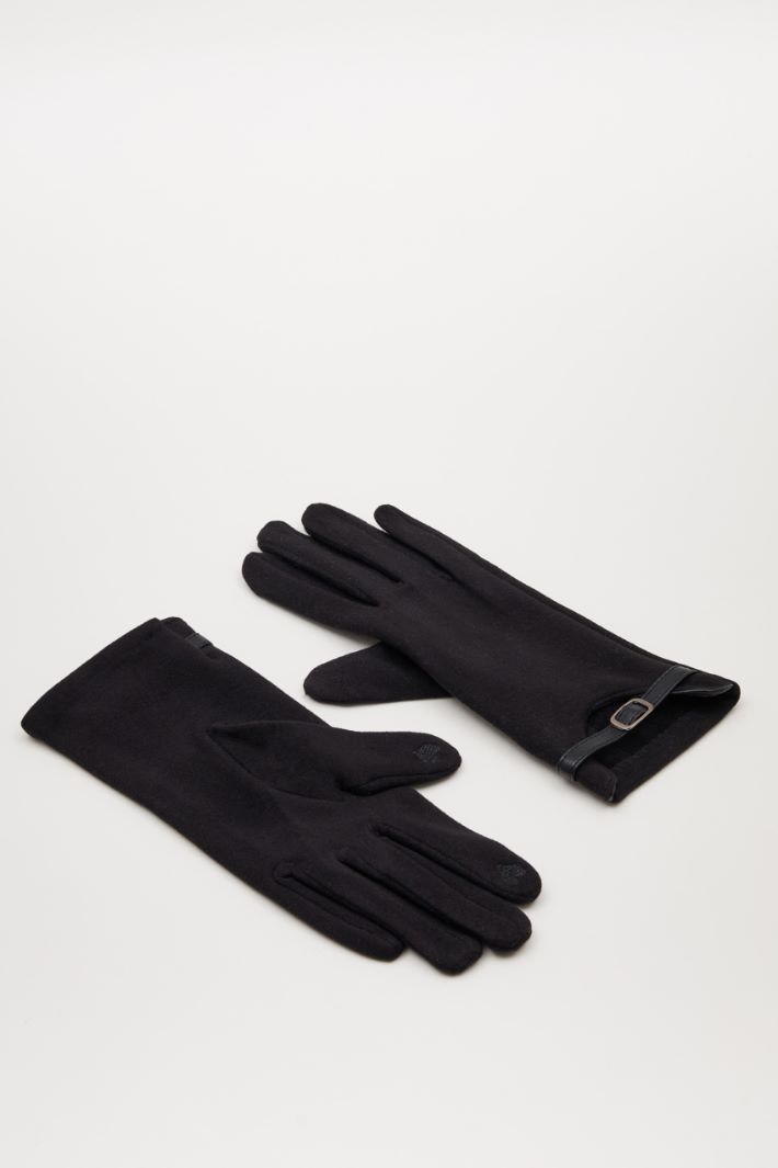 Jersey gloves with strap Intrend