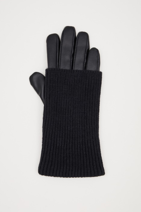 Guantes de piel sintética y malla