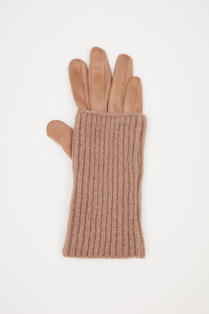 Gloves with knitted insert Intrend - 2