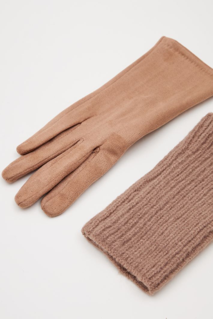 Gloves with knitted insert Intrend - 3