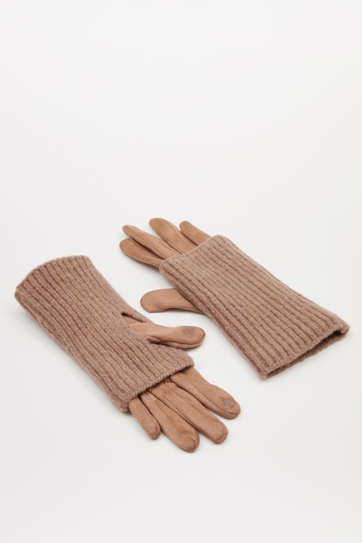 Gloves with knitted insert Intrend