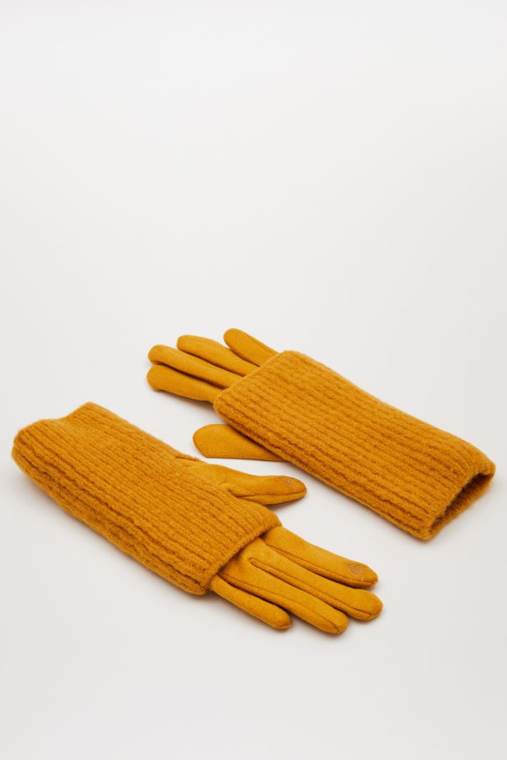 Gloves with knitted insert Intrend