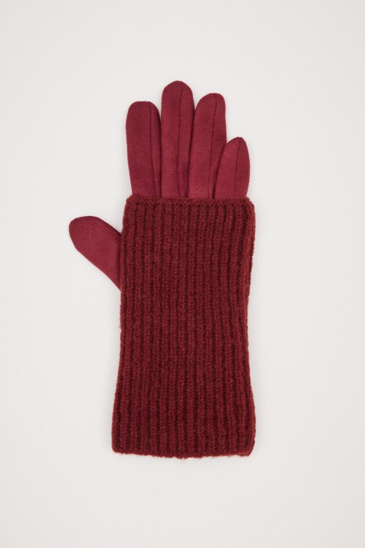 Gloves with knitted insert Intrend - 2