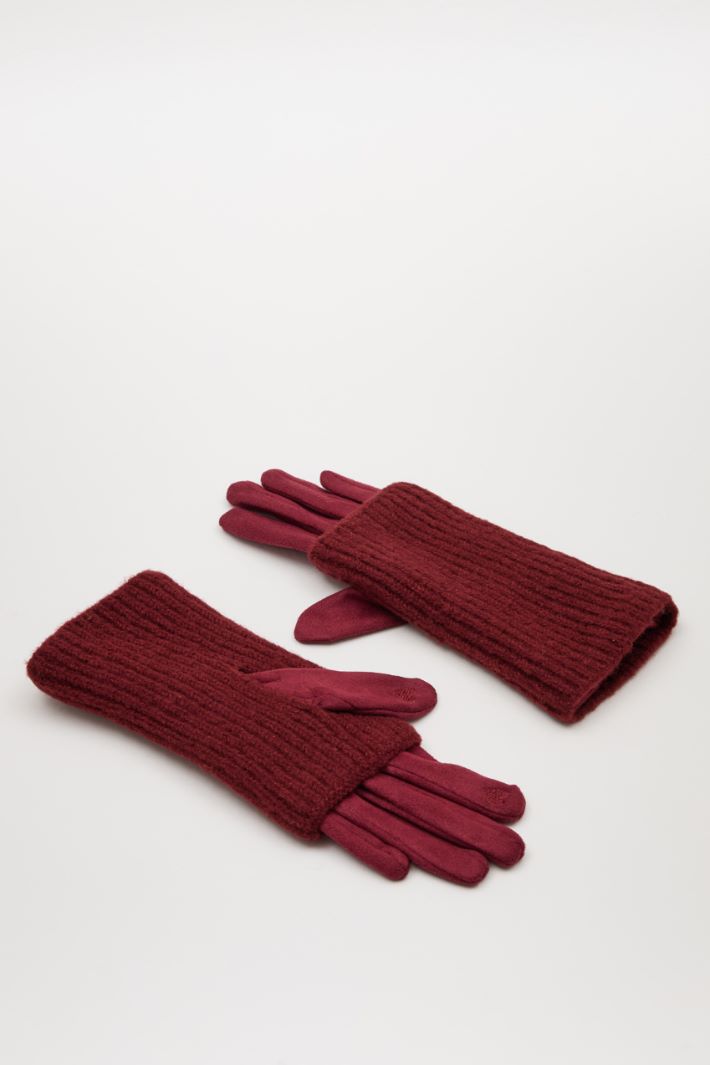 Gloves with knitted insert Intrend