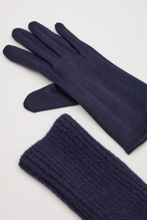 Guanti con inserto in maglia