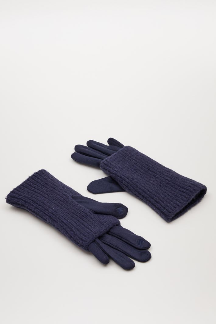 Gloves with knitted insert Intrend