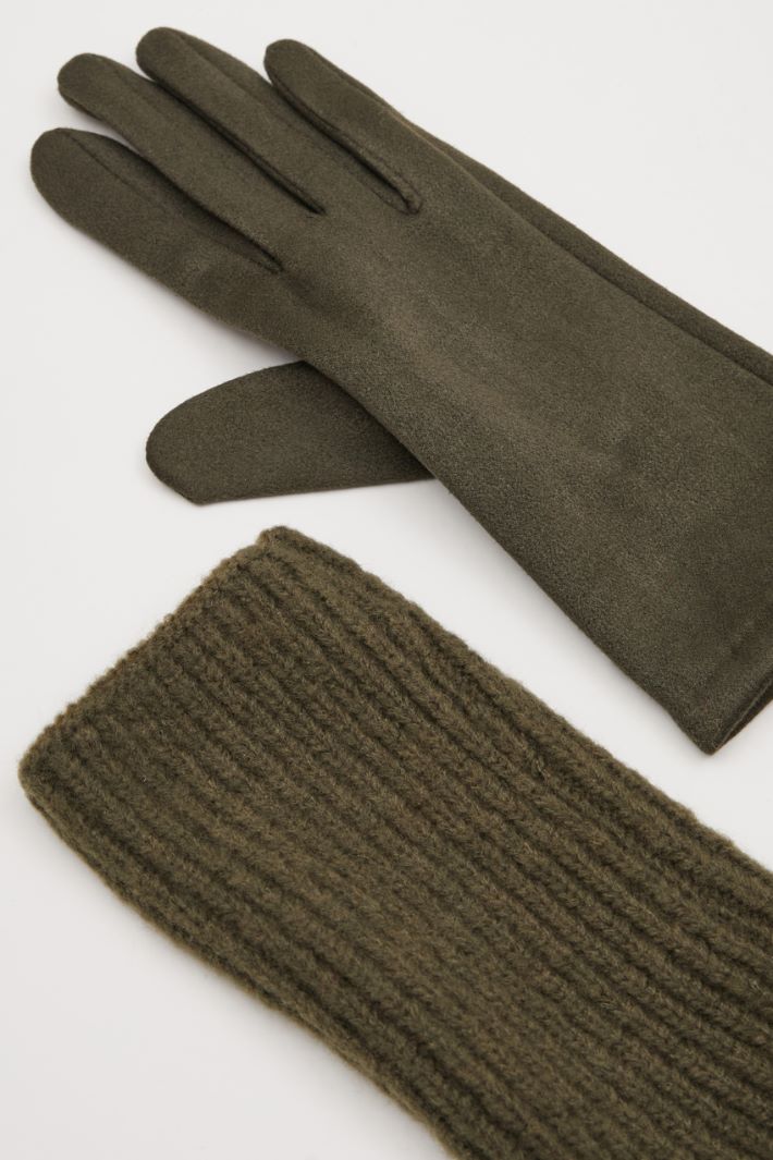 Gloves with knitted insert Intrend - 3