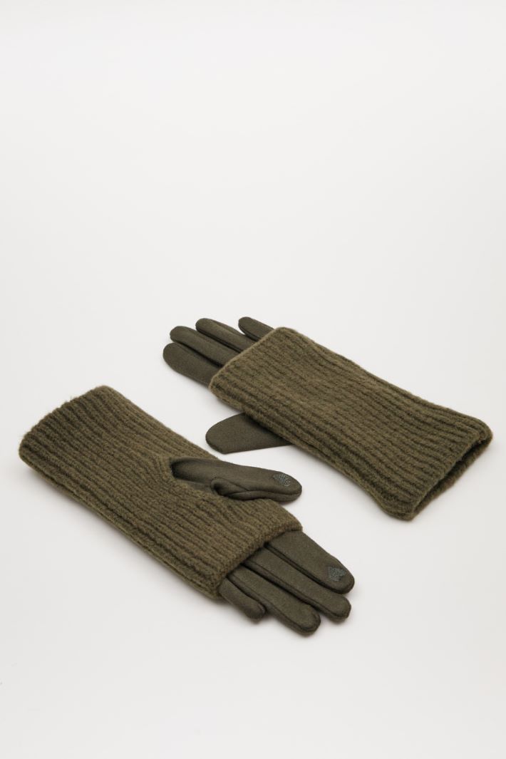 Gloves with knitted insert Intrend