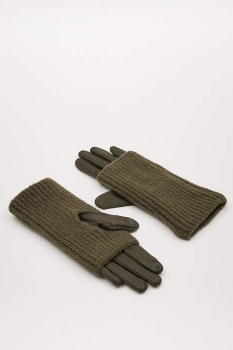 Gloves with knitted insert Intrend
