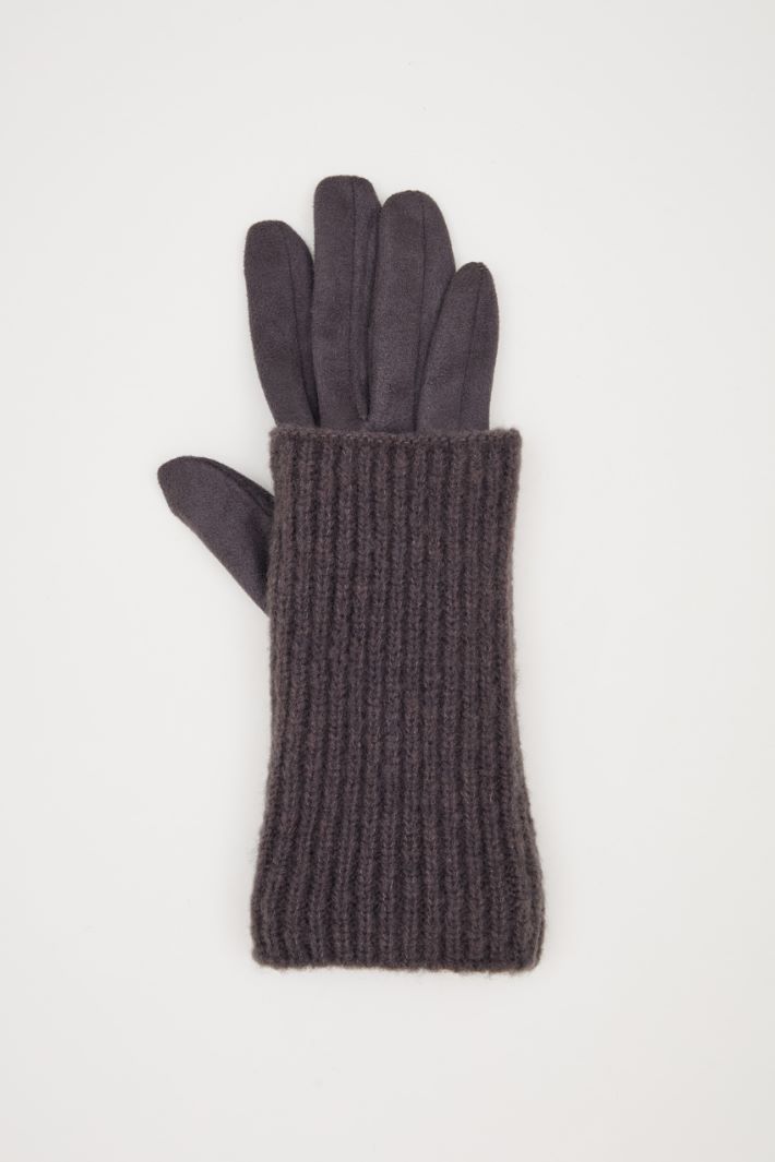 Gloves with knitted insert Intrend - 2