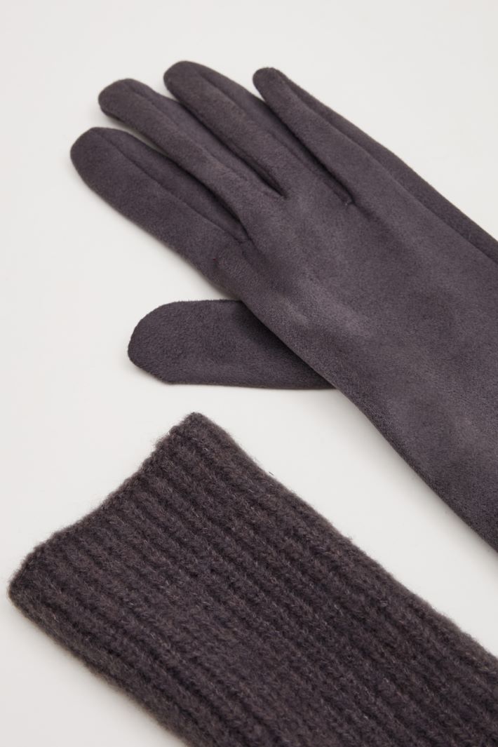 Gloves with knitted insert Intrend - 3