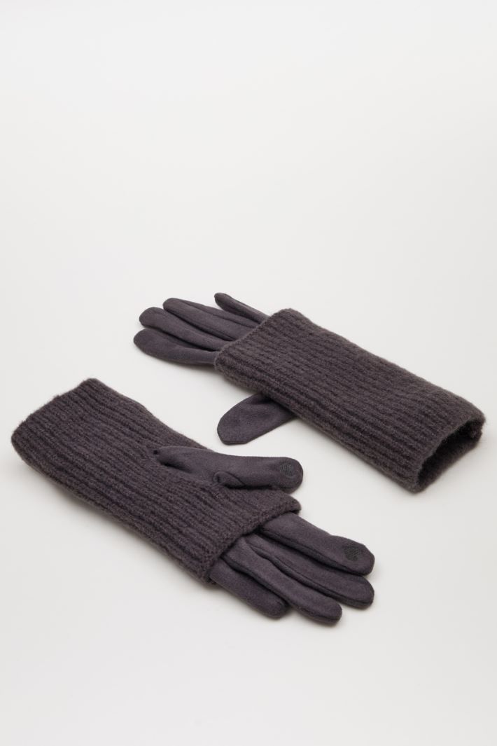 Gloves with knitted insert Intrend