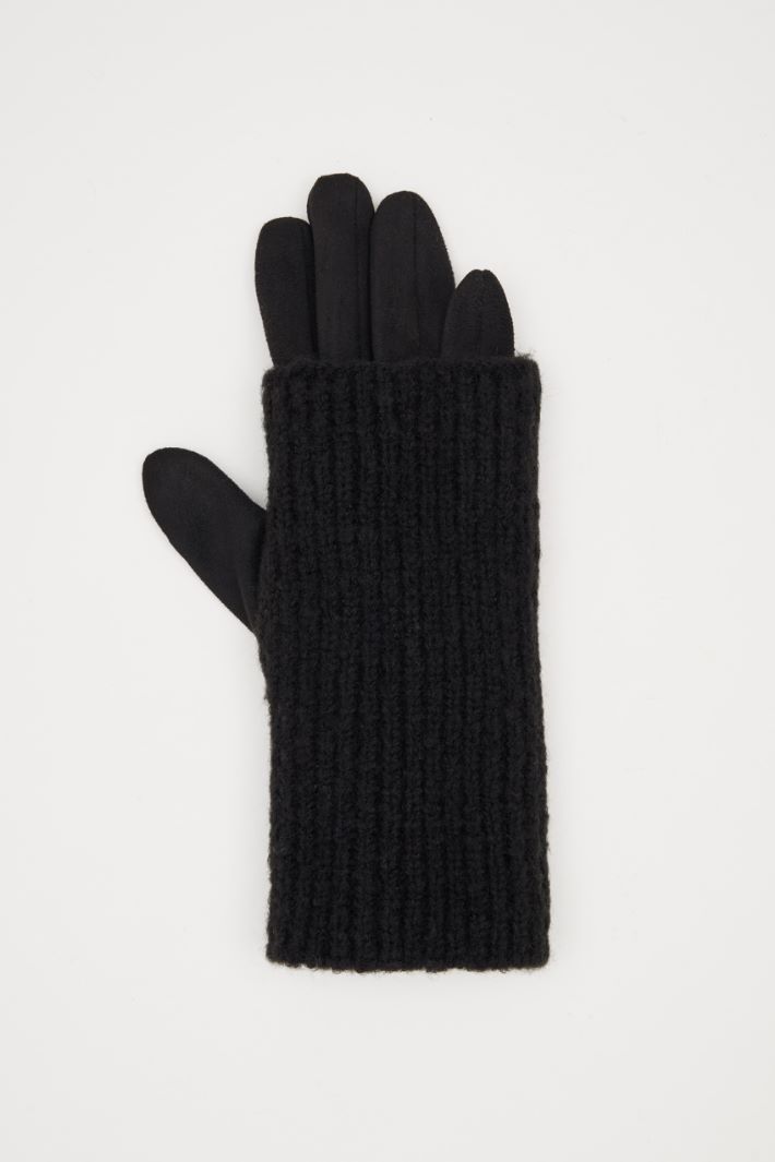 Gloves with knitted insert Intrend - 2
