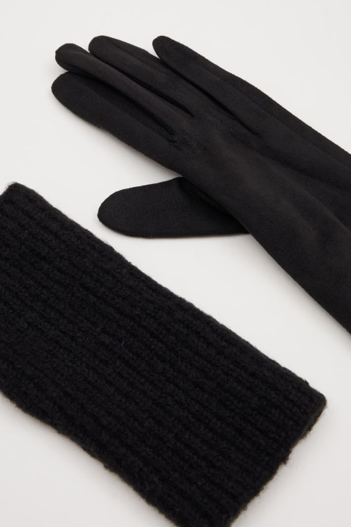 Gloves with knitted insert Intrend - 3