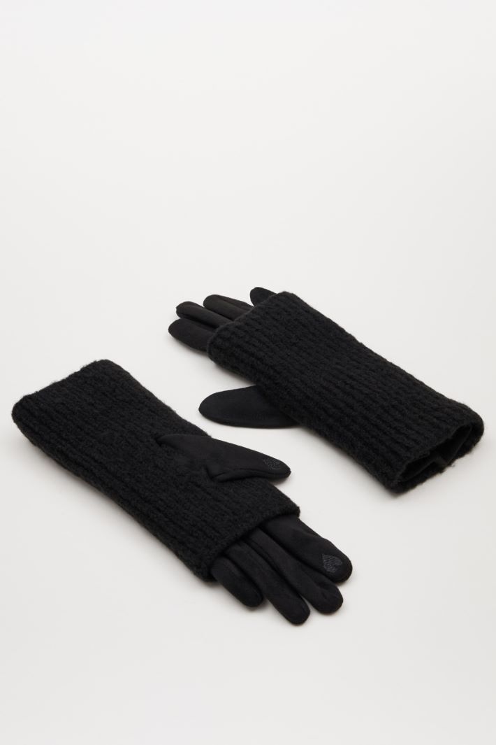 Gloves with knitted insert Intrend