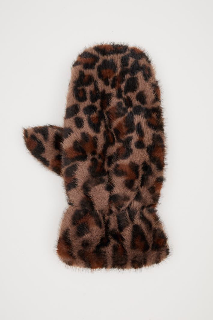 Faux fur mittens Intrend - 2
