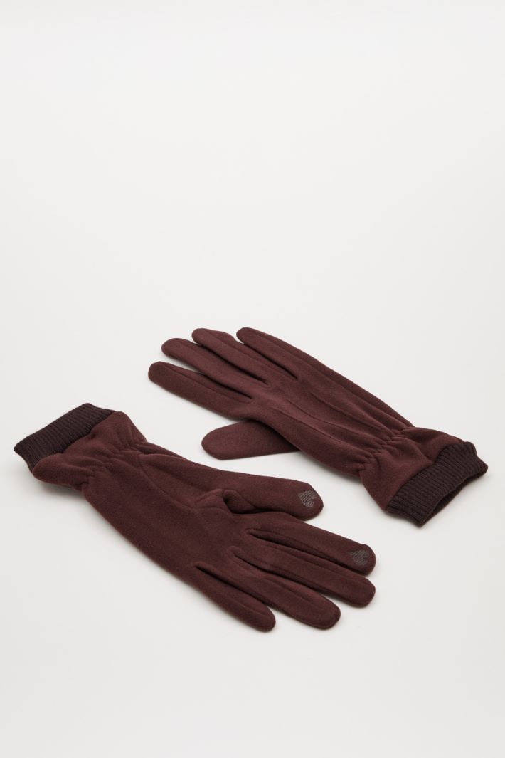 Gloves with knit details Intrend