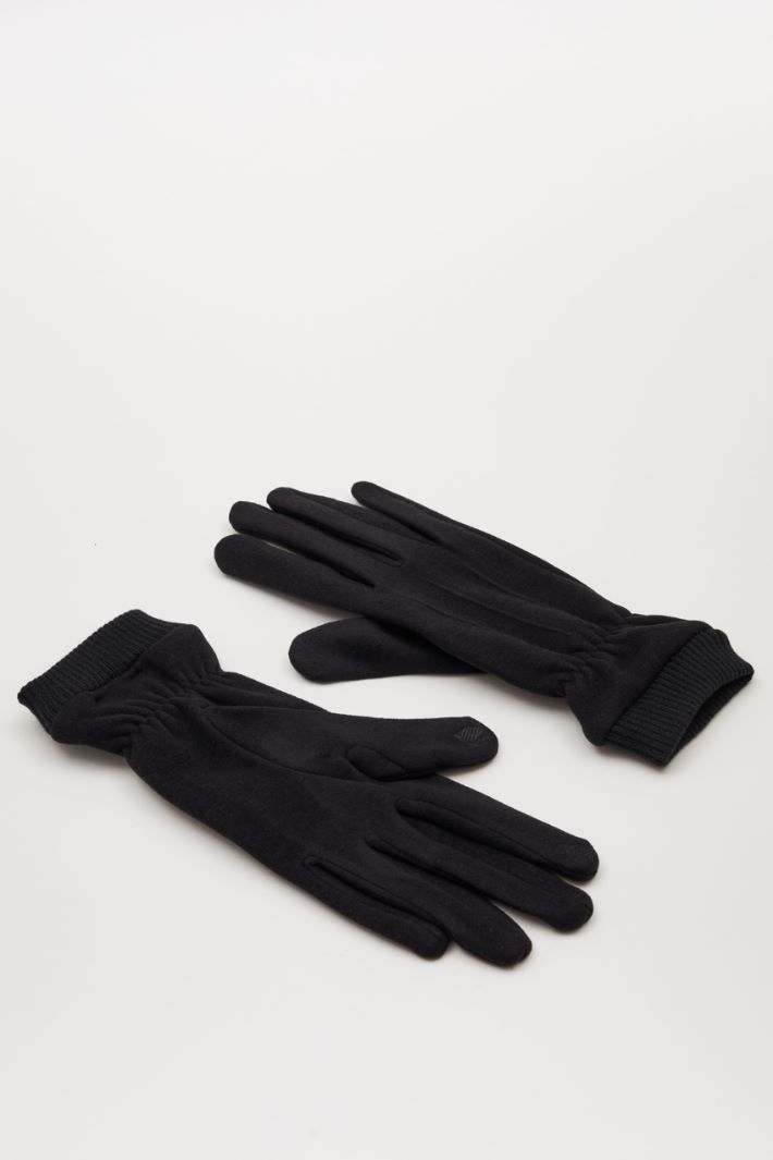 Gloves with knit details Intrend