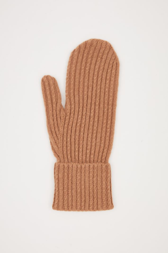 Ribbed knit mittens Intrend - 2