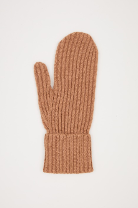 Mitones de punto acanalado