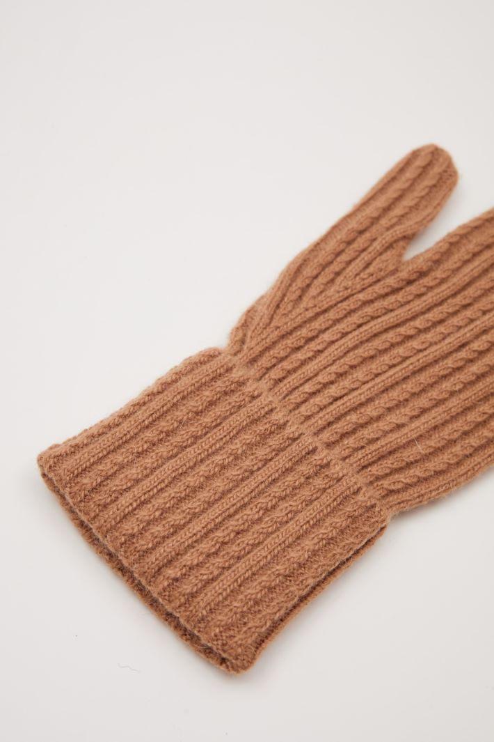 Ribbed knit mittens Intrend - 3