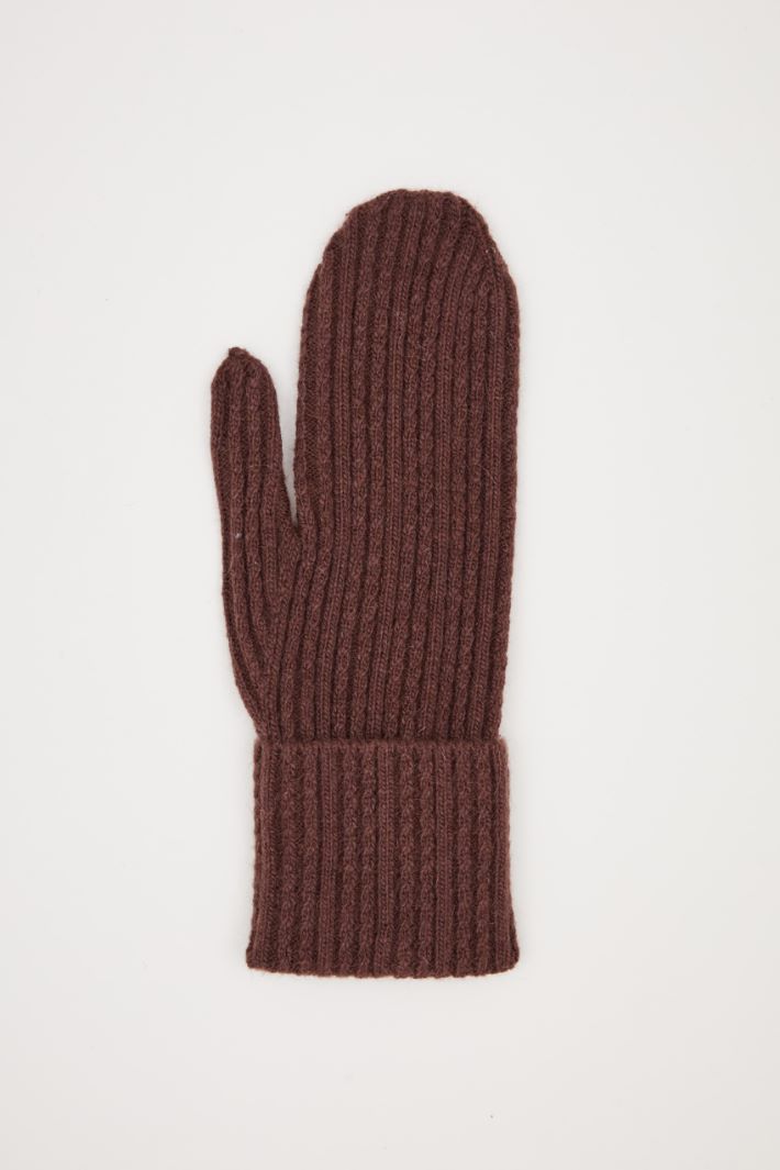 Ribbed knit mittens Intrend - 2