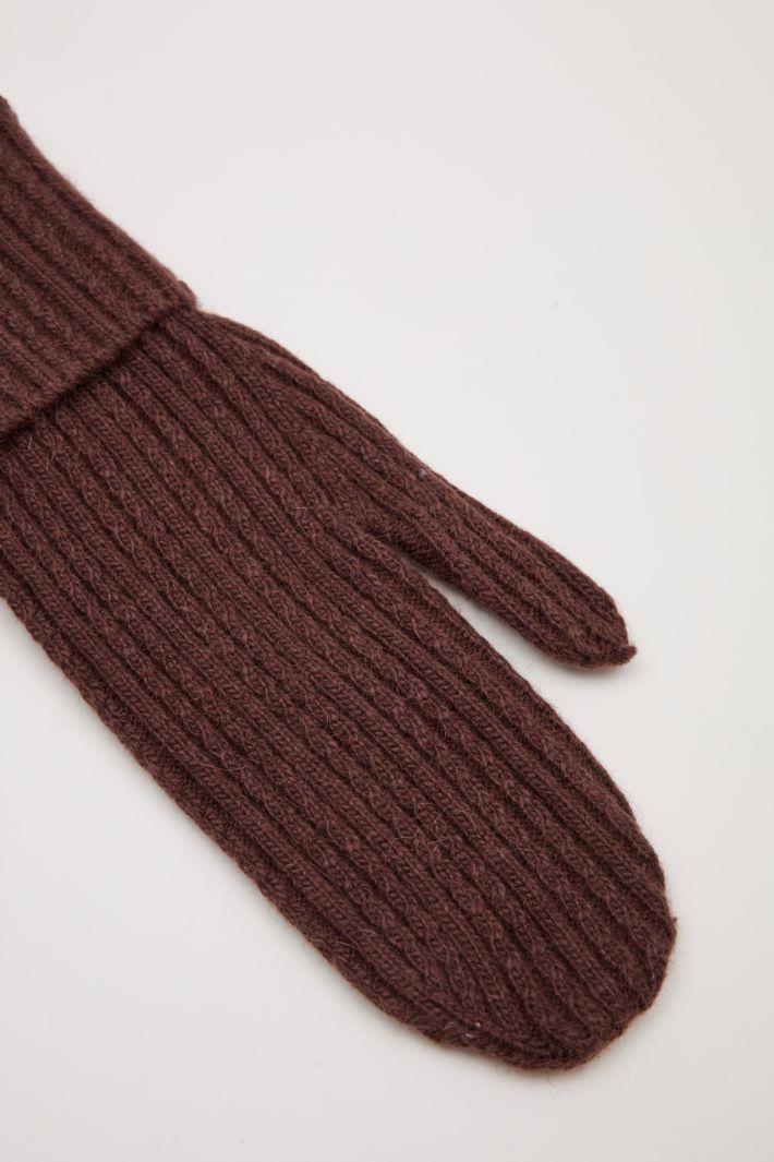 Ribbed knit mittens Intrend - 3