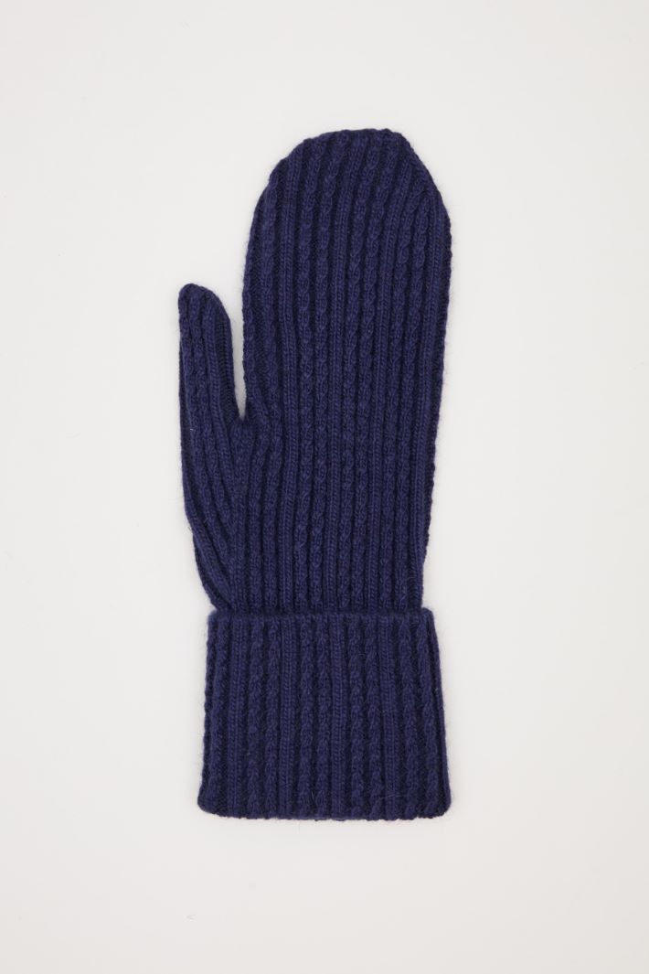 Ribbed knit mittens Intrend - 2