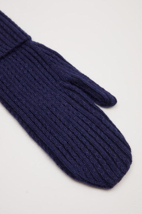 Mitones de punto acanalado