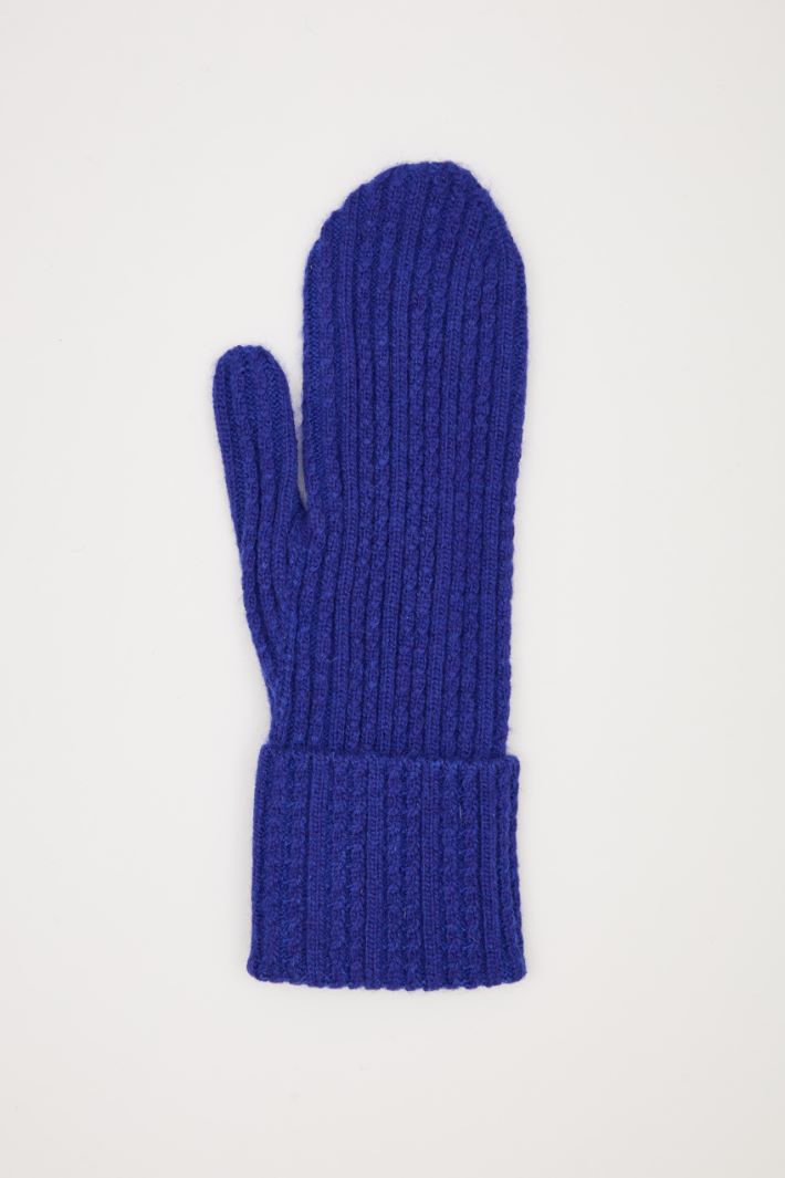 Ribbed knit mittens Intrend - 2