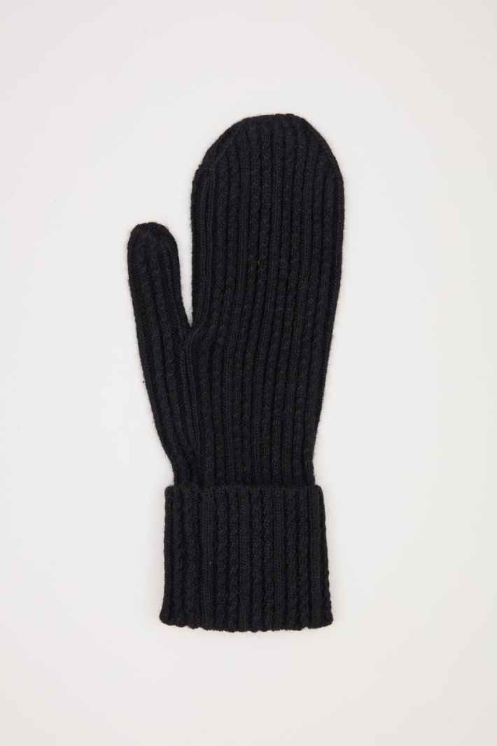 Ribbed knit mittens Intrend - 2