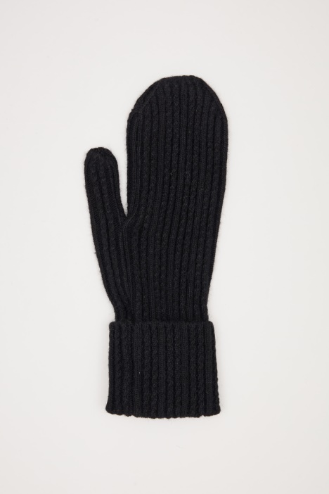 Mitones de punto acanalado