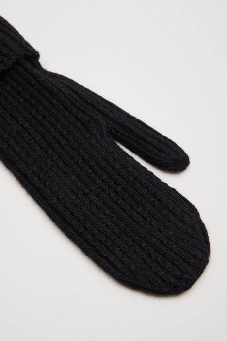 Mitones de punto acanalado