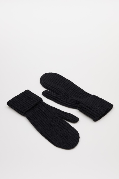 Ribbed knit mittens Intrend